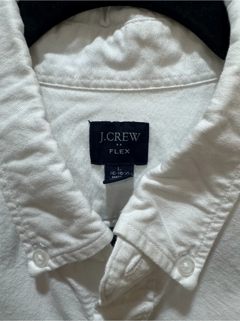 J.Crew Flex White 100% Cotton Button Down Oxford Shirt Men’s Large